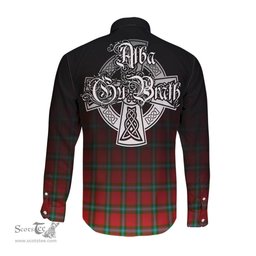 ScotsTee Shop Scottish MacLaine of Loch Buie Clan Crest Tartan Alba Gu Brath Celtic Inspired Tartan Long Sleeve Shirt