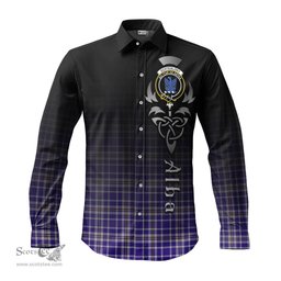 ScotsTee Shop Scottish Ochterlony Clan Crest Tartan Alba Gu Brath Celtic Inspired Tartan Long Sleeve Shirt
