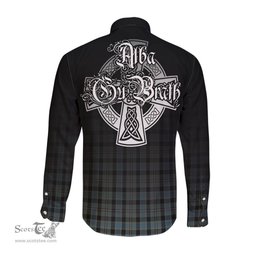 ScotsTee Shop Scottish Ogilvie (Ogilvy) Hunting Clan Crest Tartan Alba Gu Brath Celtic Inspired Tartan Long Sleeve Shirt