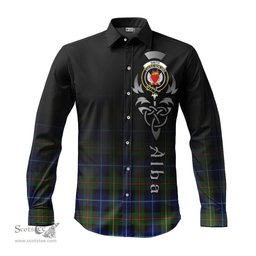 ScotsTee Shop Scottish Smith Modern Clan Crest Tartan Alba Gu Brath Celtic Inspired Tartan Long Sleeve Shirt