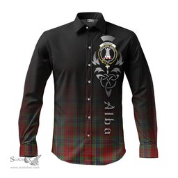 ScotsTee Shop Scottish MacLean of Duart Clan Crest Tartan Alba Gu Brath Celtic Inspired Tartan Long Sleeve Shirt