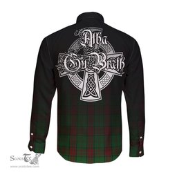 ScotsTee Shop Scottish Maxwell Hunting Clan Crest Tartan Alba Gu Brath Celtic Inspired Tartan Long Sleeve Shirt