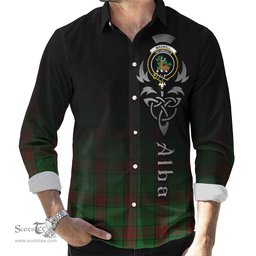 ScotsTee Shop Scottish Maxwell Hunting Clan Crest Tartan Alba Gu Brath Celtic Inspired Tartan Long Sleeve Shirt