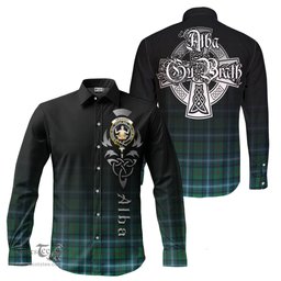 ScotsTee Shop Scottish Urquhart Ancient Clan Crest Tartan Alba Gu Brath Celtic Inspired Tartan Long Sleeve Shirt