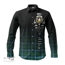 ScotsTee Shop Scottish Urquhart Ancient Clan Crest Tartan Alba Gu Brath Celtic Inspired Tartan Long Sleeve Shirt