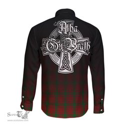 ScotsTee Shop Scottish MacQuarrie Clan Crest Tartan Alba Gu Brath Celtic Inspired Tartan Long Sleeve Shirt