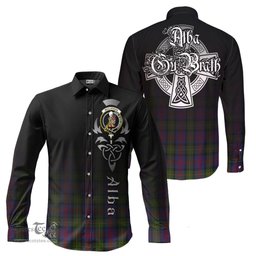 ScotsTee Shop Scottish MacLennan Clan Crest Tartan Alba Gu Brath Celtic Inspired Tartan Long Sleeve Shirt