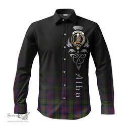 ScotsTee Shop Scottish MacLennan Clan Crest Tartan Alba Gu Brath Celtic Inspired Tartan Long Sleeve Shirt