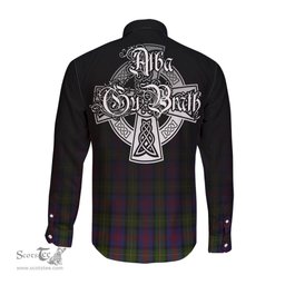 ScotsTee Shop Scottish MacLennan Clan Crest Tartan Alba Gu Brath Celtic Inspired Tartan Long Sleeve Shirt