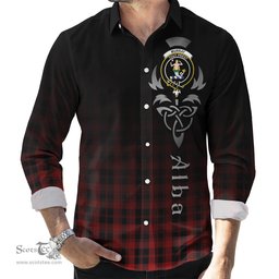ScotsTee Shop Scottish Murray of Ochtertyre Clan Crest Tartan Alba Gu Brath Celtic Inspired Tartan Long Sleeve Shirt