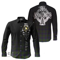 ScotsTee Shop Scottish Stewart of Appin Hunting Clan Crest Tartan Alba Gu Brath Celtic Inspired Tartan Long Sleeve Shirt
