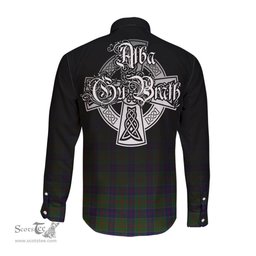 ScotsTee Shop Scottish Stewart of Appin Hunting Clan Crest Tartan Alba Gu Brath Celtic Inspired Tartan Long Sleeve Shirt