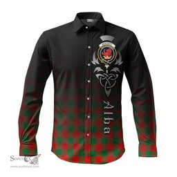ScotsTee Shop Scottish Moncrieff Modern Clan Crest Tartan Alba Gu Brath Celtic Inspired Tartan Long Sleeve Shirt