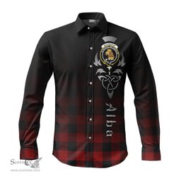 ScotsTee Shop Scottish Rob Roy Macgregor Clan Crest Tartan Alba Gu Brath Celtic Inspired Tartan Long Sleeve Shirt