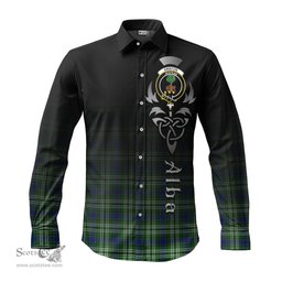 ScotsTee Shop Scottish Swinton Clan Crest Tartan Alba Gu Brath Celtic Inspired Tartan Long Sleeve Shirt