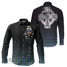 ScotsTee Shop Scottish Weir Ancient Clan Crest Tartan Alba Gu Brath Celtic Inspired Tartan Long Sleeve Shirt