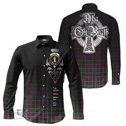 ScotsTee Shop Scottish Taylor Clan Crest Tartan Alba Gu Brath Celtic Inspired Tartan Long Sleeve Shirt