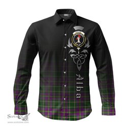 ScotsTee Shop Scottish Taylor Clan Crest Tartan Alba Gu Brath Celtic Inspired Tartan Long Sleeve Shirt