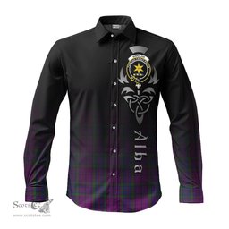 ScotsTee Shop Scottish Wardlaw Clan Crest Tartan Alba Gu Brath Celtic Inspired Tartan Long Sleeve Shirt