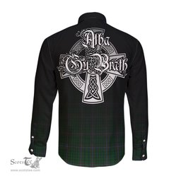 ScotsTee Shop Scottish MacRae Clan Crest Tartan Alba Gu Brath Celtic Inspired Tartan Long Sleeve Shirt