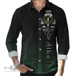 ScotsTee Shop Scottish MacRae Clan Crest Tartan Alba Gu Brath Celtic Inspired Tartan Long Sleeve Shirt