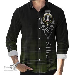 ScotsTee Shop Scottish MacLean Hunting Clan Crest Tartan Alba Gu Brath Celtic Inspired Tartan Long Sleeve Shirt