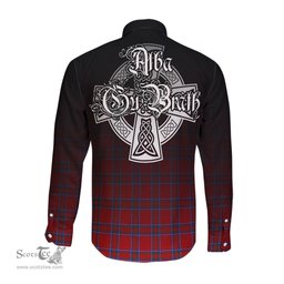 ScotsTee Shop Scottish Rait Clan Crest Tartan Alba Gu Brath Celtic Inspired Tartan Long Sleeve Shirt