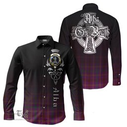 ScotsTee Shop Scottish McCall (Caithness) Clan Crest Tartan Alba Gu Brath Celtic Inspired Tartan Long Sleeve Shirt