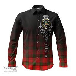 ScotsTee Shop Scottish Maxwell Modern Clan Crest Tartan Alba Gu Brath Celtic Inspired Tartan Long Sleeve Shirt