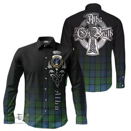 ScotsTee Shop Scottish Stirling Clan Crest Tartan Alba Gu Brath Celtic Inspired Tartan Long Sleeve Shirt