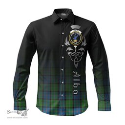 ScotsTee Shop Scottish Stirling Clan Crest Tartan Alba Gu Brath Celtic Inspired Tartan Long Sleeve Shirt