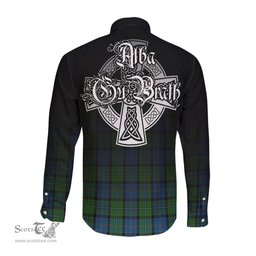 ScotsTee Shop Scottish Stirling Clan Crest Tartan Alba Gu Brath Celtic Inspired Tartan Long Sleeve Shirt
