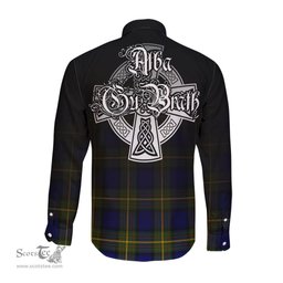 ScotsTee Shop Scottish Muir Clan Crest Tartan Alba Gu Brath Celtic Inspired Tartan Long Sleeve Shirt