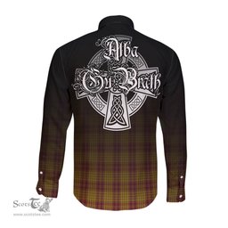 ScotsTee Shop Scottish MacMillan Dress Clan Crest Tartan Alba Gu Brath Celtic Inspired Tartan Long Sleeve Shirt