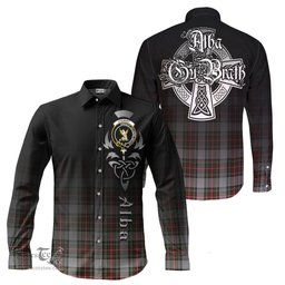 ScotsTee Shop Scottish Stewart Dress Clan Crest Tartan Alba Gu Brath Celtic Inspired Tartan Long Sleeve Shirt