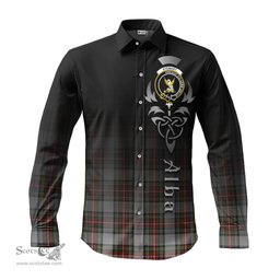ScotsTee Shop Scottish Stewart Dress Clan Crest Tartan Alba Gu Brath Celtic Inspired Tartan Long Sleeve Shirt