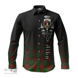 ScotsTee Shop Scottish Middleton Clan Crest Tartan Alba Gu Brath Celtic Inspired Tartan Long Sleeve Shirt