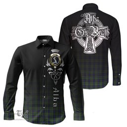 ScotsTee Shop Scottish MacNeil of Colonsay Clan Crest Tartan Alba Gu Brath Celtic Inspired Tartan Long Sleeve Shirt