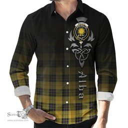 ScotsTee Shop Scottish MacLeod of Lewis Ancient Clan Crest Tartan Alba Gu Brath Celtic Inspired Tartan Long Sleeve Shirt