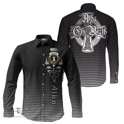 ScotsTee Shop Scottish Shepherd Clan Crest Tartan Alba Gu Brath Celtic Inspired Tartan Long Sleeve Shirt