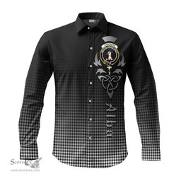 ScotsTee Shop Scottish Shepherd Clan Crest Tartan Alba Gu Brath Celtic Inspired Tartan Long Sleeve Shirt