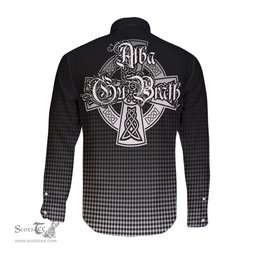 ScotsTee Shop Scottish Shepherd Clan Crest Tartan Alba Gu Brath Celtic Inspired Tartan Long Sleeve Shirt