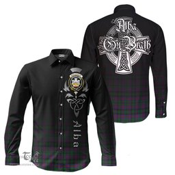 ScotsTee Shop Scottish MacLachlan Hunting Clan Crest Tartan Alba Gu Brath Celtic Inspired Tartan Long Sleeve Shirt