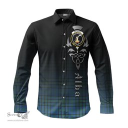 ScotsTee Shop Scottish Matheson Hunting Ancient Clan Crest Tartan Alba Gu Brath Celtic Inspired Tartan Long Sleeve Shirt