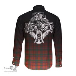 ScotsTee Shop Scottish Munro Ancient Clan Crest Tartan Alba Gu Brath Celtic Inspired Tartan Long Sleeve Shirt
