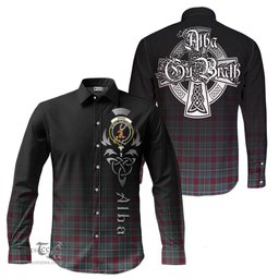 ScotsTee Shop Scottish Spens (Spence) Clan Crest Tartan Alba Gu Brath Celtic Inspired Tartan Long Sleeve Shirt