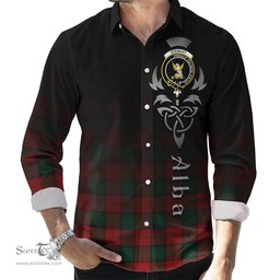 ScotsTee Shop Scottish Stewart of Atholl Clan Crest Tartan Alba Gu Brath Celtic Inspired Tartan Long Sleeve Shirt