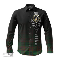 ScotsTee Shop Scottish Matheson Hunting Highland Clan Crest Tartan Alba Gu Brath Celtic Inspired Tartan Long Sleeve Shirt