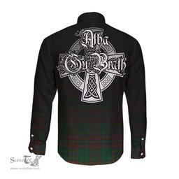 ScotsTee Shop Scottish Matheson Hunting Highland Clan Crest Tartan Alba Gu Brath Celtic Inspired Tartan Long Sleeve Shirt