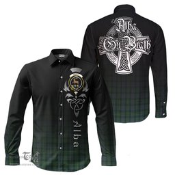 ScotsTee Shop Scottish Scott Hunting Clan Crest Tartan Alba Gu Brath Celtic Inspired Tartan Long Sleeve Shirt